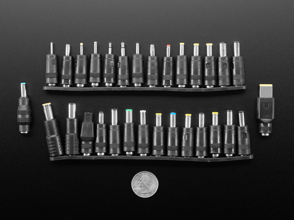30 Piece 5.5 / 2.1mm to DC Barrel Jack Adapter Kit