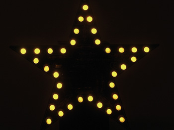 Flashing Yellow LED Star (Assembled)