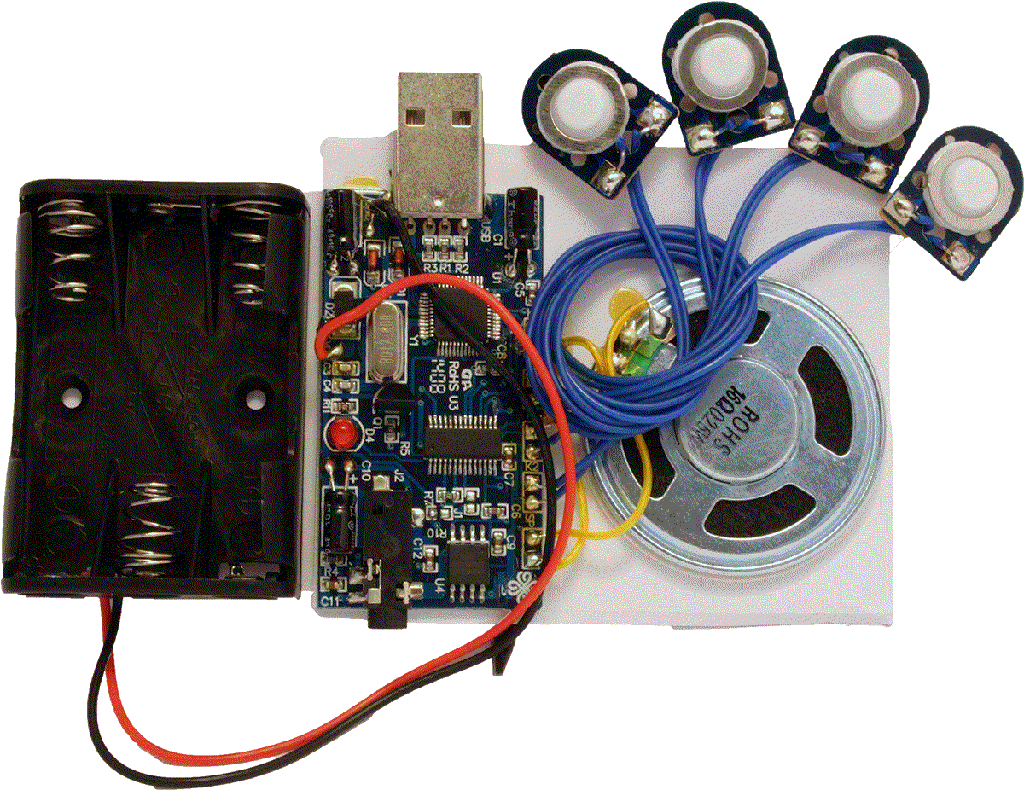 300 second (5 minutes) USB recording module with 4 buttons