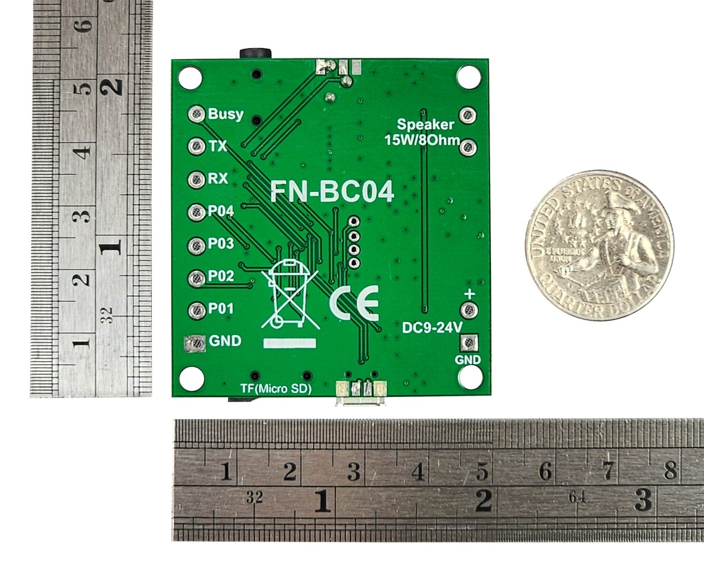 4 Buttons Triggered MP3 Player Board with 10W Amplifier and Solder Pads