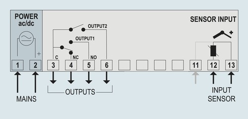 N322-JKT Thermostat Controller for J,K or T Thermocouples, 240 VAC