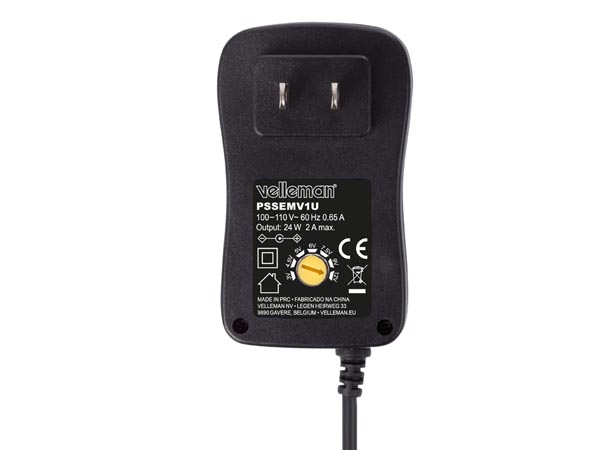 Velleman 24W Switching Adapter 3-12VDC 2A (PSSEMV1U), photo 3