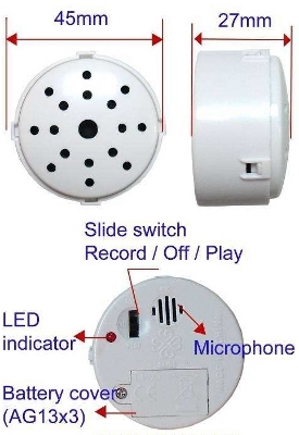 Bliss 10 Sec Recording Module White Case (BRM06N), photo 5