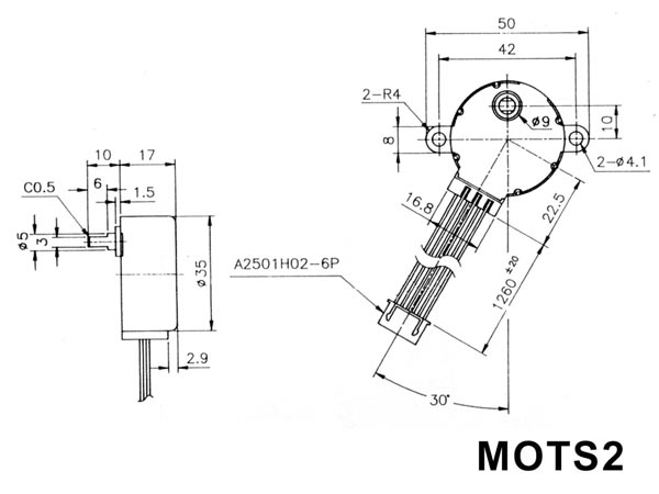 12VDC STEPPER MOTOR 60mA