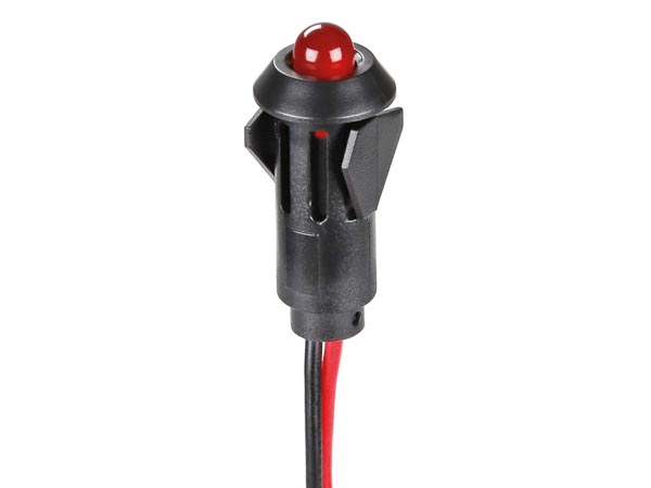 12V Red Flashing LED w/Leads