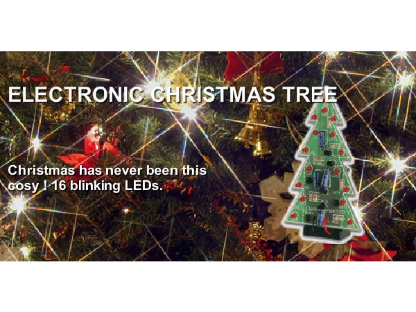 Electronic Christmas Tree with 16 Blinking LEDs (Kit)
