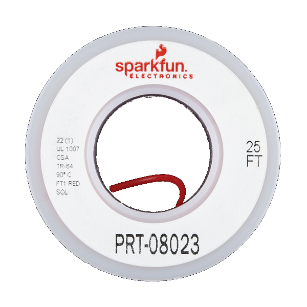 SparkFun Hook-up Wire Red 22 AWG Solid 25ft (PRT-08023), photo 2