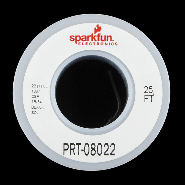 SparkFun Hook-up Wire Black 22 AWG Solid 25ft (PRT-08022), photo 2