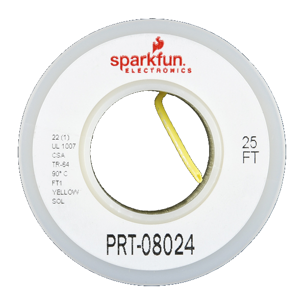 SparkFun Hook-up Wire Yellow 22 AWG Solid 25ft (PRT-08024), photo 2