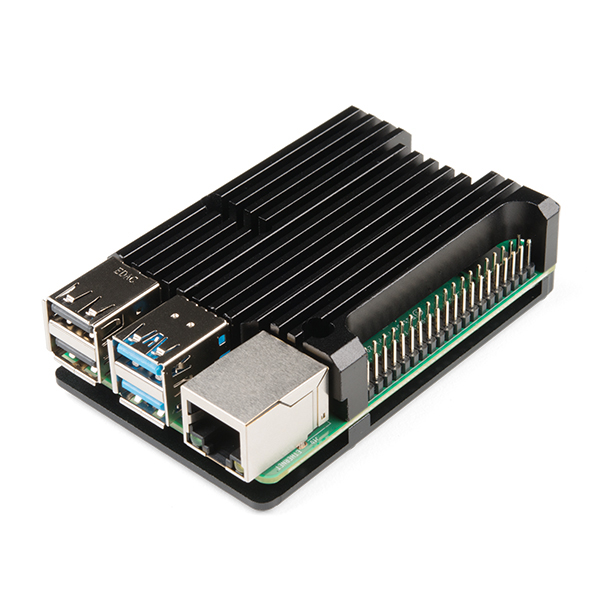 Aluminum Heatsink Case for Raspberry Pi 4 Black (PRT-15773), photo 3