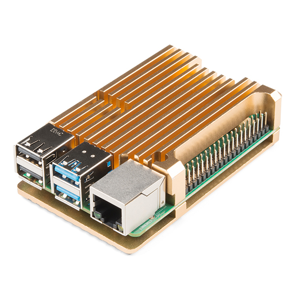 Aluminum Heatsink Case for Raspberry Pi 4 - Gold