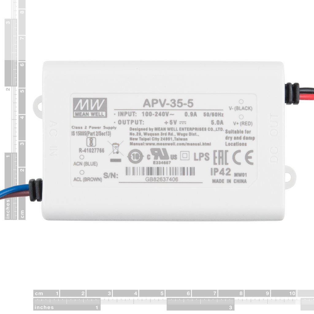 Mean Well LED Power Supply 5VDC 5A (TOL-14601), photo 2