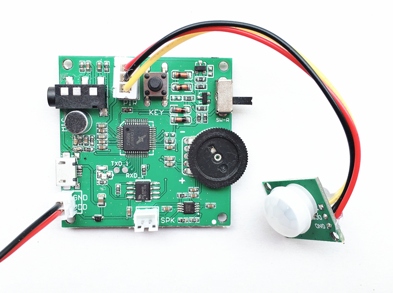 PIR Motion  Activated Audio Playback Module (Record Message with Line-in or Microphone)
