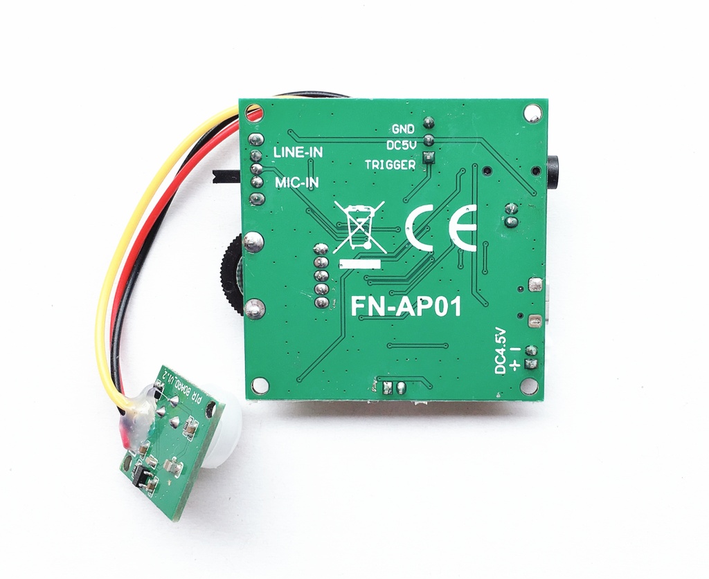 PIR Motion  Activated Audio Playback Module (Record Message with Line-in or Microphone)