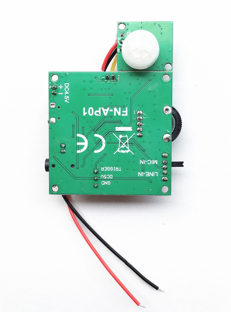 PIR Motion  Activated Audio Playback Module (Record Message with Line-in or Microphone)