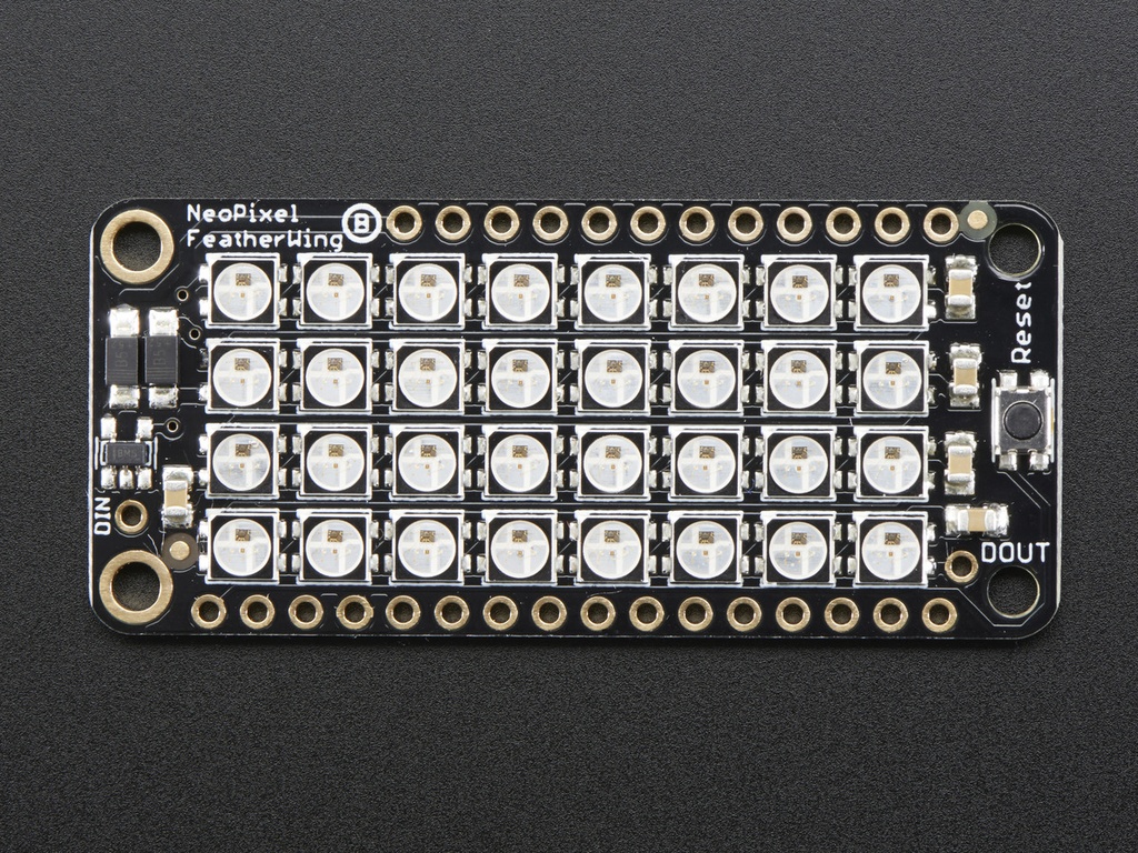 NeoPixel FeatherWing - 4x8 RGB LED Add-on For All Feather Boards