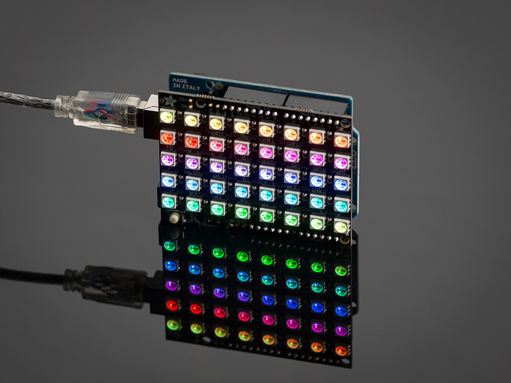 Adafruit NeoPixel Shield for Arduino - 40 RGB LED Pixel Matrix