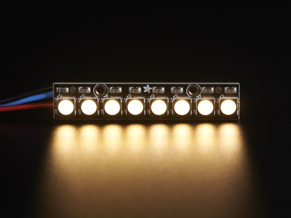 NeoPixel Stick - 8 x 5050 RGBW LEDs - Warm White - ~3000K