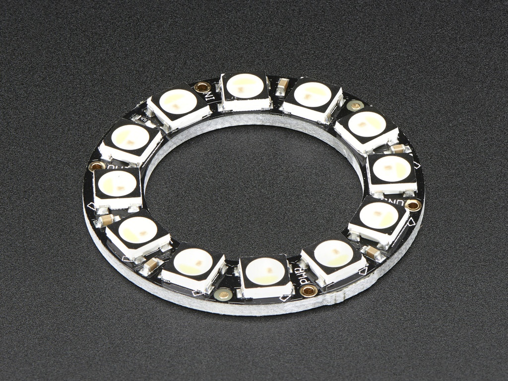 NeoPixel Ring - 12 x 5050 RGBW LEDs w/ Integrated Drivers - Cool White - ~6000K