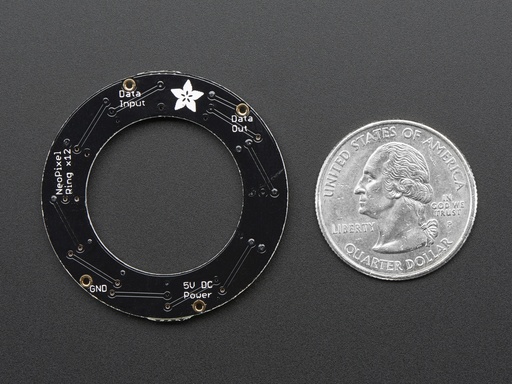 NeoPixel Ring - 12 x 5050 RGBW LEDs w/ Integrated Drivers - Cool White - ~6000K