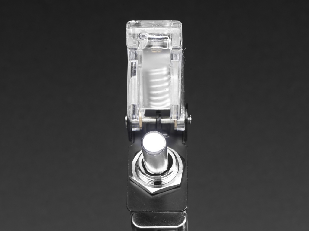 Illuminated Toggle Switch with Cover - White / Clear