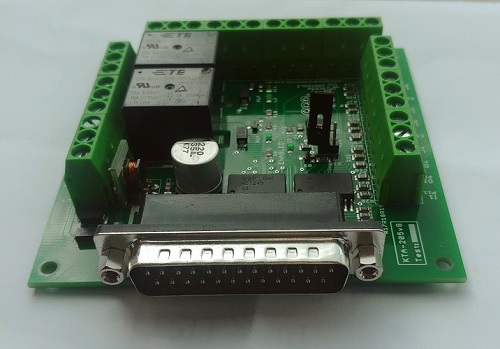 Parallel Port Interface card with Relays Outputs and Safety Charge Pump Option