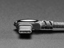 Black Woven Right Angle USB C to USB A Cable - 0.2m long