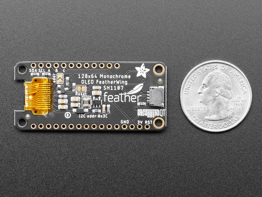 Adafruit FeatherWing OLED - 128x64 OLED Add-on For Feather - STEMMA QT / Qwiic