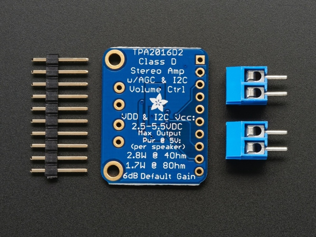 Stereo 2.8W Class D Audio Amplifier - I2C Control AGC - TPA2016