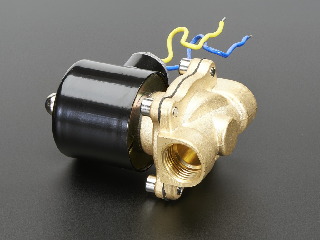 Brass Liquid Solenoid Valve - 12V - 1/2 NPS