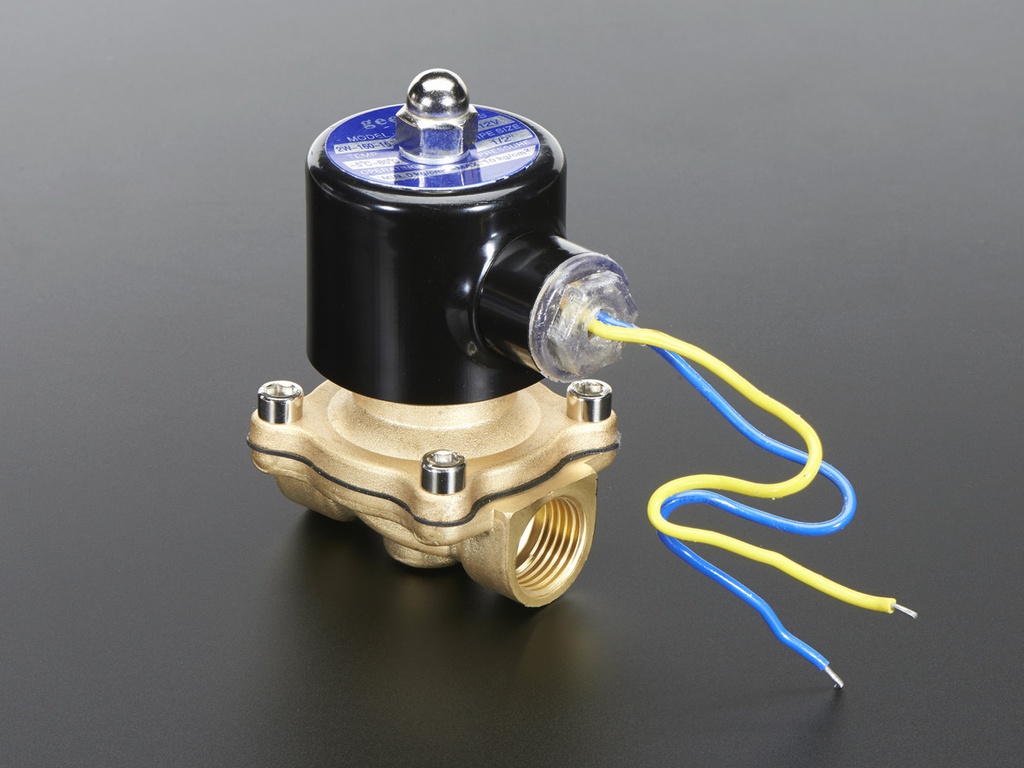 Brass Liquid Solenoid Valve - 12V - 1/2 NPS