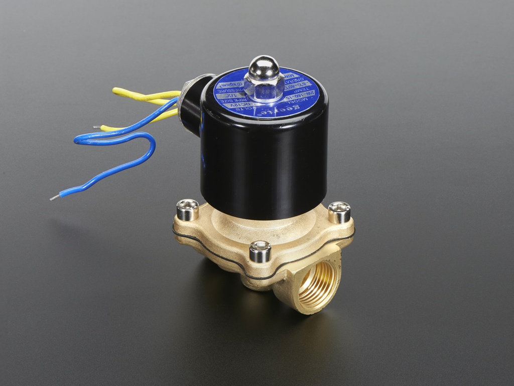 Brass Liquid Solenoid Valve - 12V - 1/2 NPS