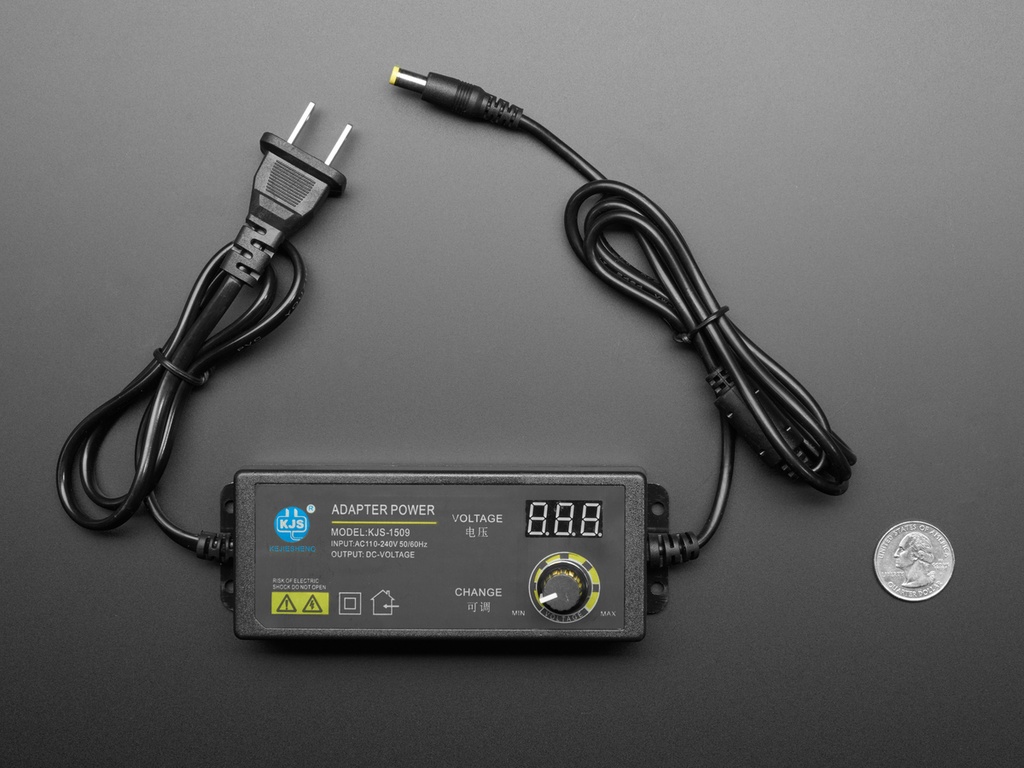 Adjustable Power Supply with 2.1mm / 5.5mm DC - 3V to 12V at 5A