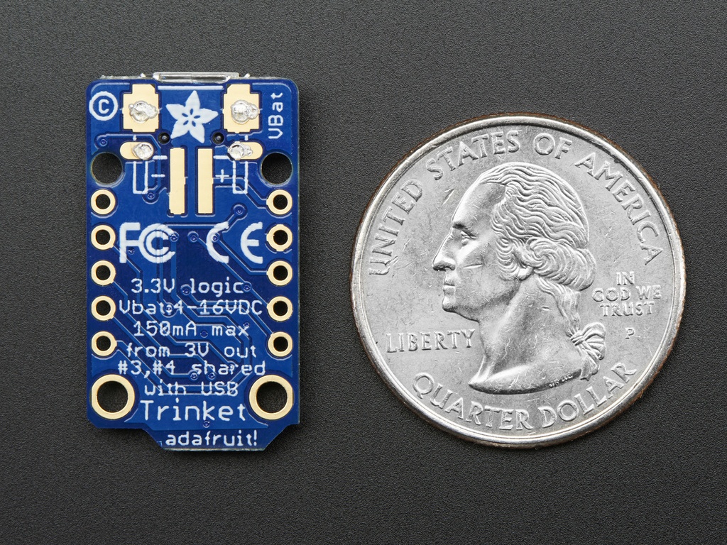 Adafruit Trinket - Mini Microcontroller - 3.3V Logic - MicroUSB