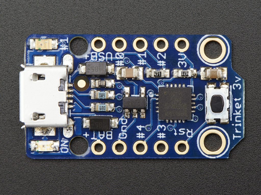 Adafruit Trinket - Mini Microcontroller - 3.3V Logic - MicroUSB