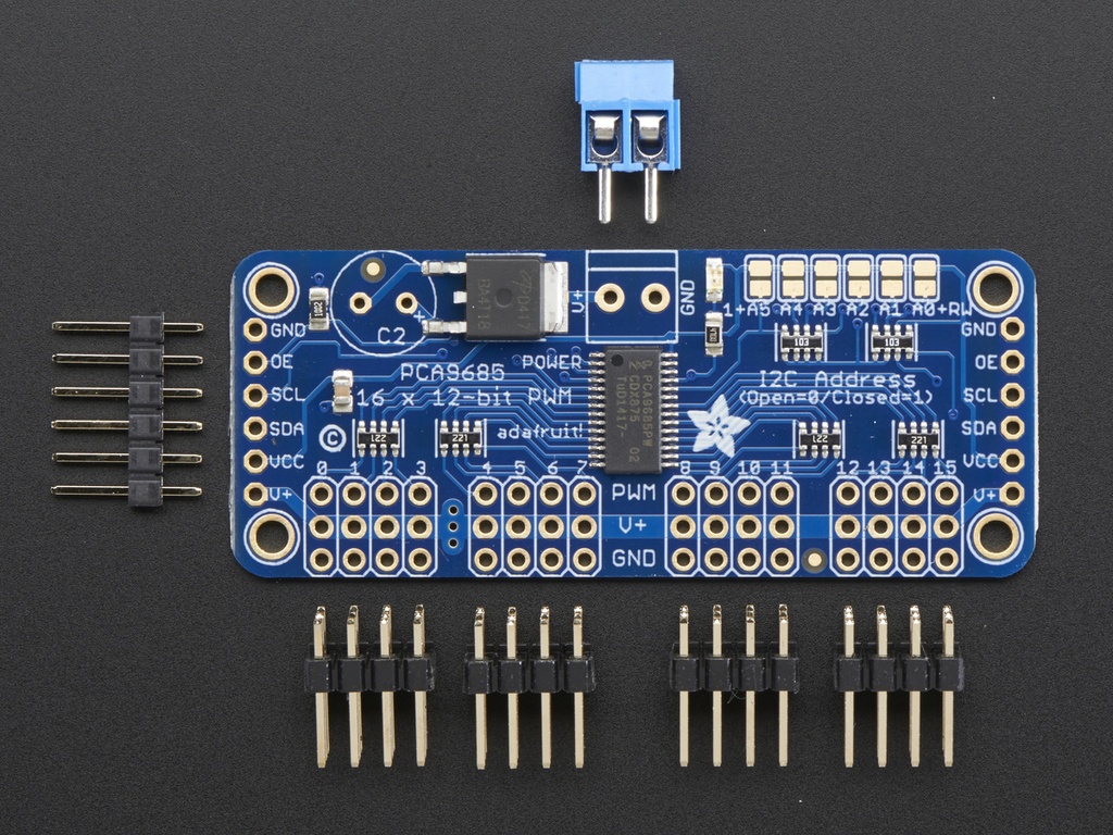 Adafruit 16-Channel 12-bit PWM/Servo Driver - I2C interface - PCA9685