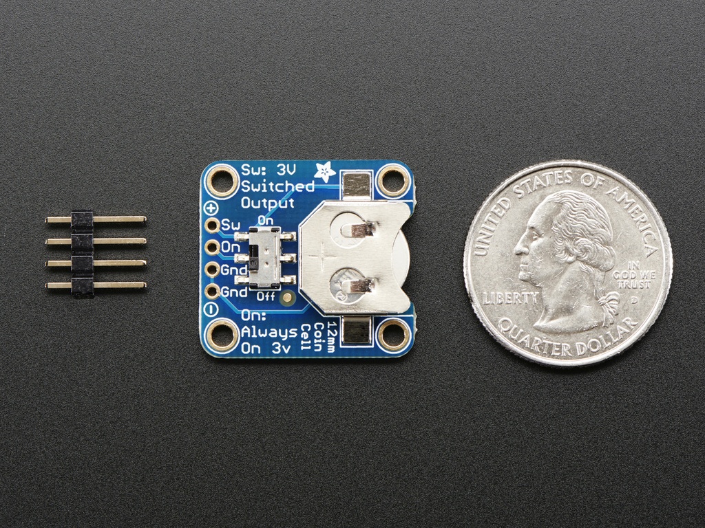 12mm Coin Cell Breakout w/ On-Off Switch