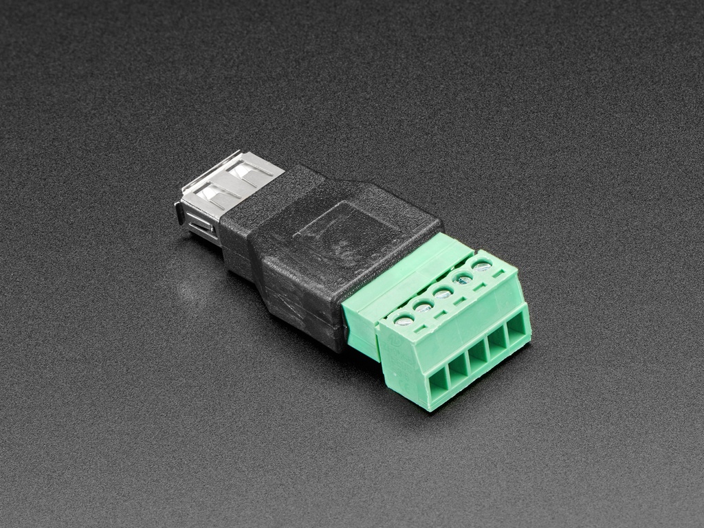 USB-A Female Socket to 5-pin Terminal Block