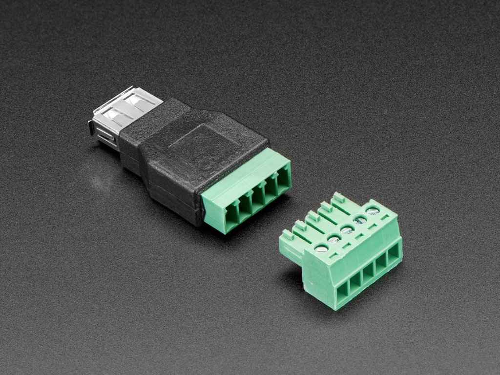 USB-A Female Socket to 5-pin Terminal Block