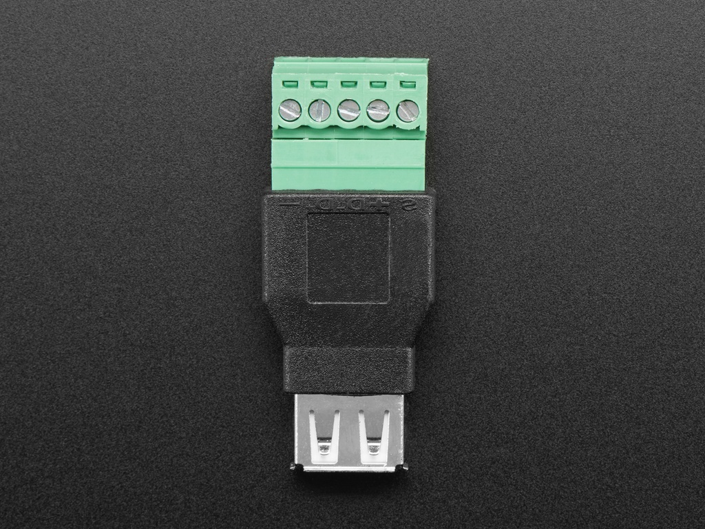 USB-A Female Socket to 5-pin Terminal Block