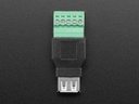 USB-A Female Socket to 5-pin Terminal Block