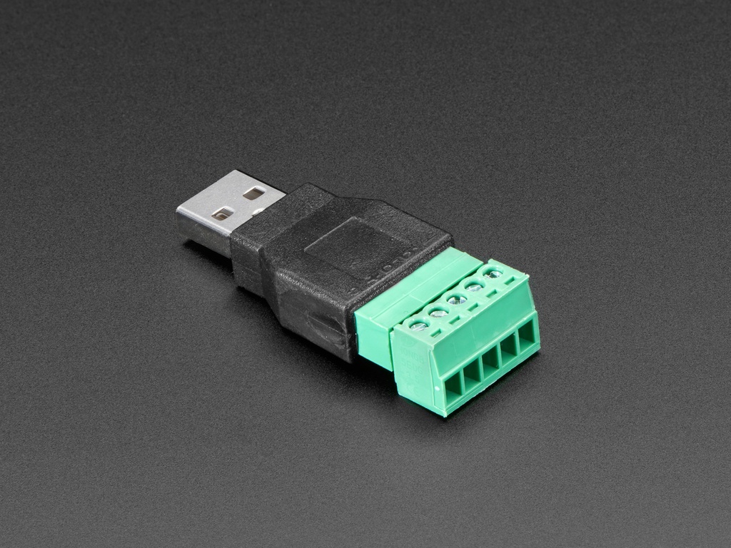 USB-A Male Plug to 5-pin Terminal Block