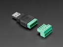 USB-A Male Plug to 5-pin Terminal Block