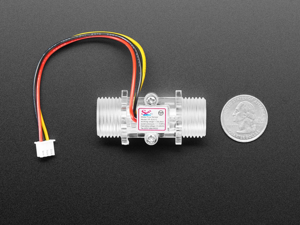 Clear Turbine Water Flow Sensor with 3-pin JST