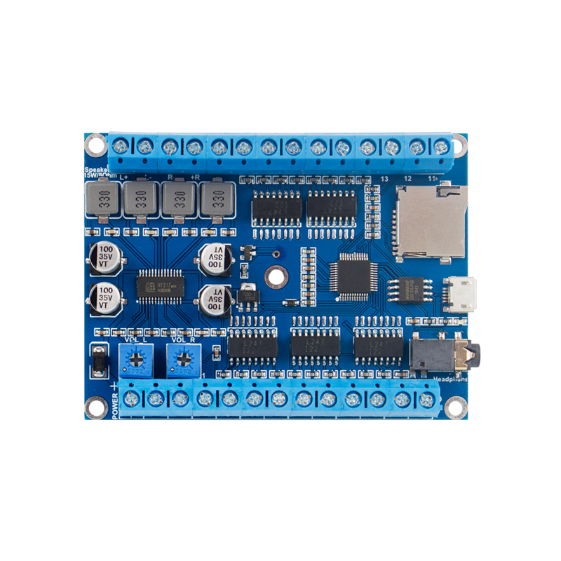 20 Trigger Inputs MP3 Sound Playback Board with 2 x 25 Watts Amplifier Miniature