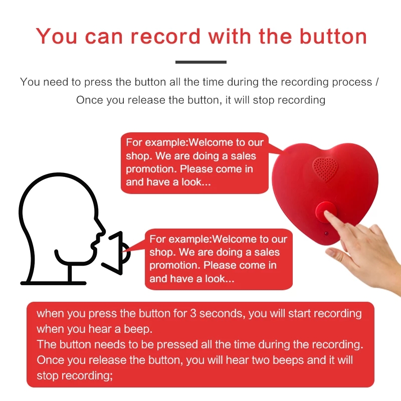 Flyron Heart Voice Recorder Sound Box White (FN-ST12-W), photo 3