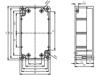 Sealed ABS Enclosure - Dark Gray 4.5" x 2.6" x 1.6"