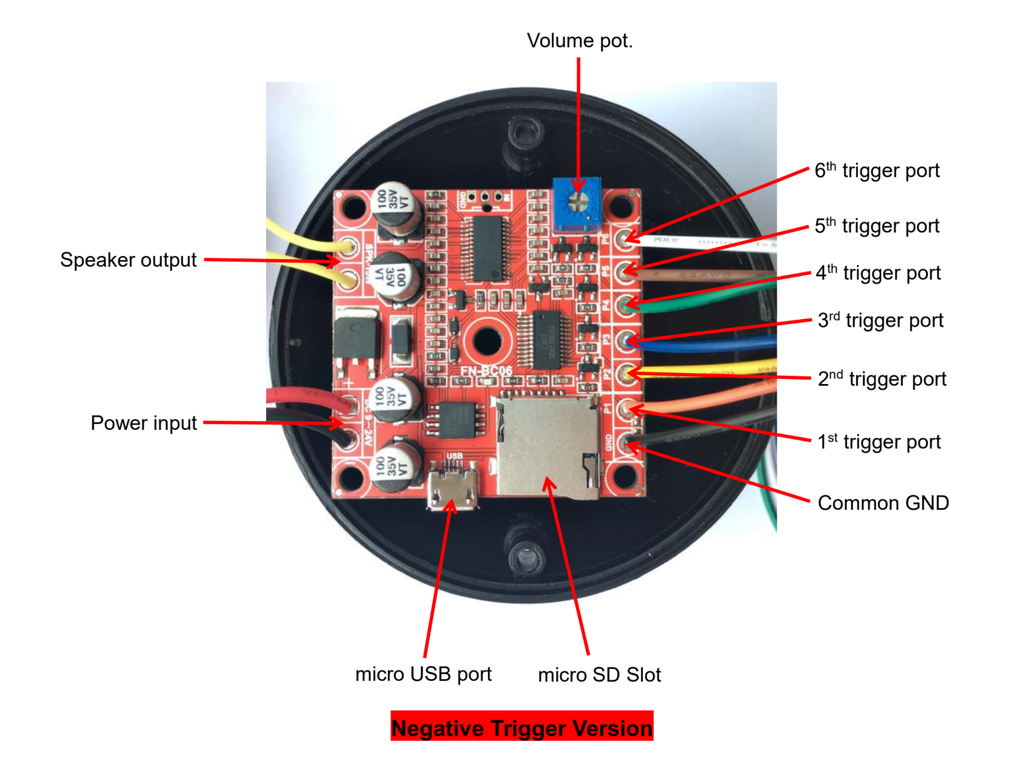 Flyron MP3 Alarm Siren Negative Trigger (FN-A501-N), photo 3