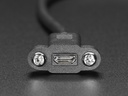 Panel Mount Extension USB Cable - Micro B Male to Micro B Female