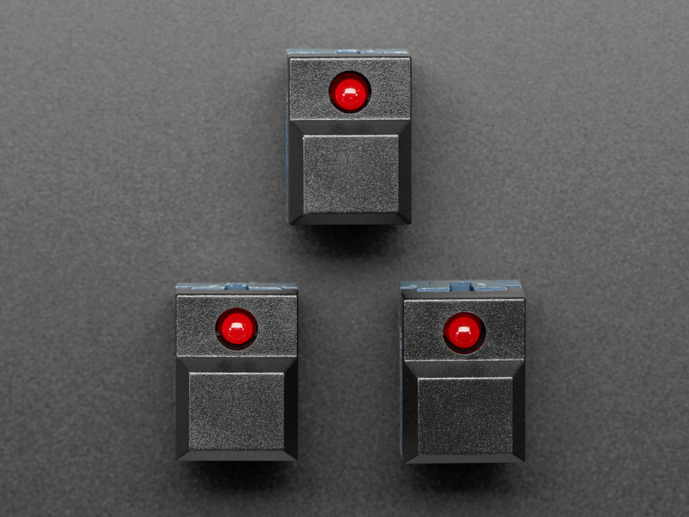 Step Switch with LED - Three Pack of Black with Red LED - PB86